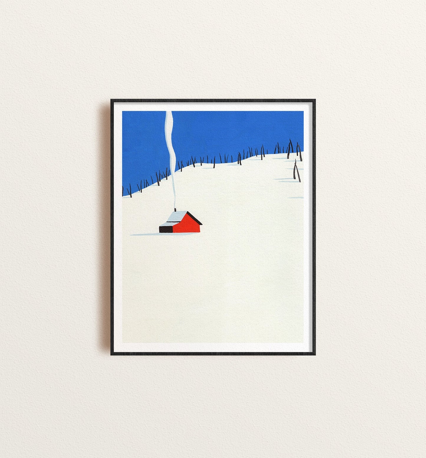 Snowy Cabin Print