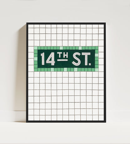 14th St Subway Sign Print
