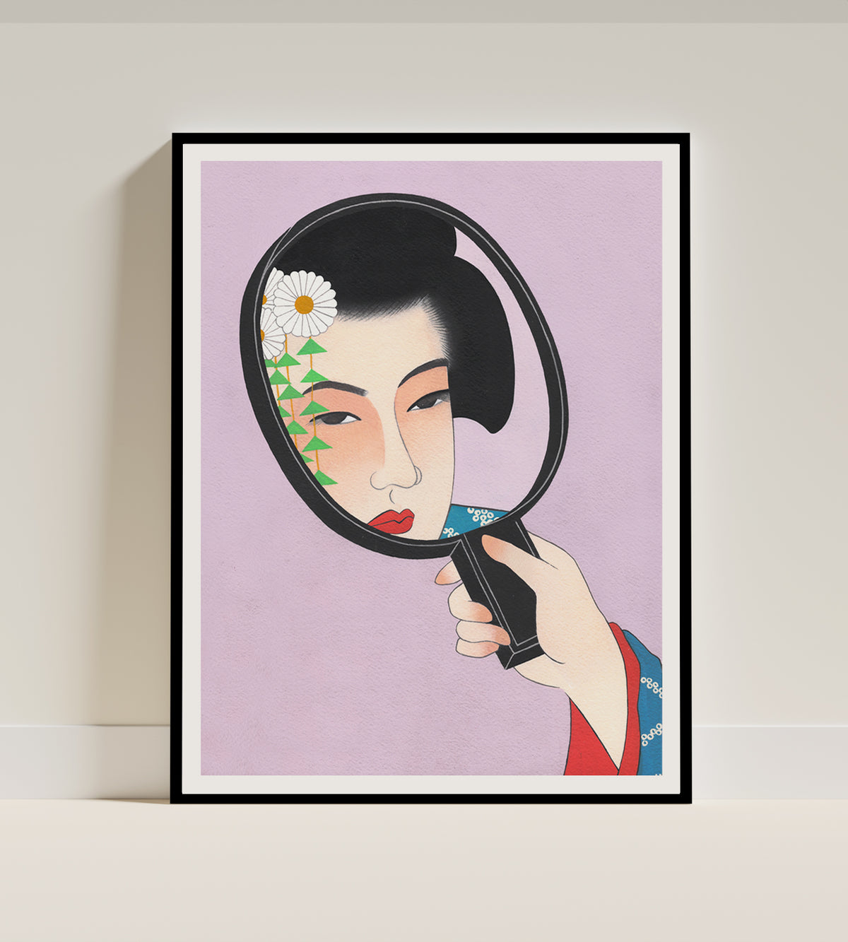 Traditional Geisha Mirror Geisha with Mirror Print – Jen Wang Studios