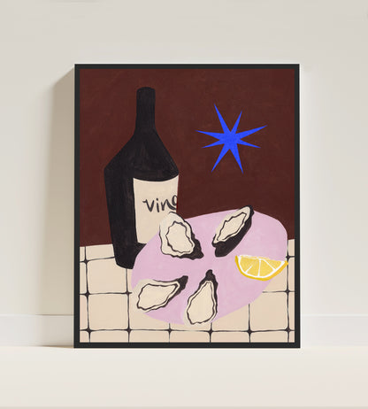 Wine and Oysters Print