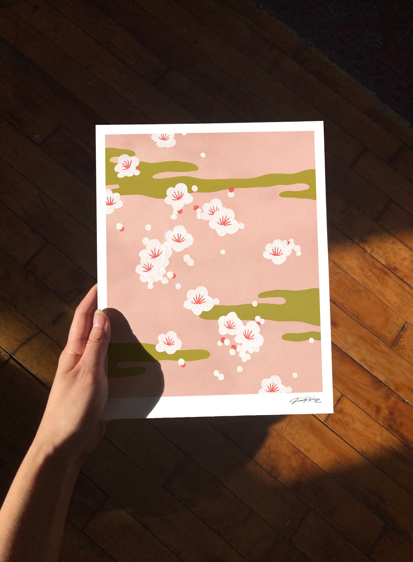 Abstract Cherry Blossoms Print