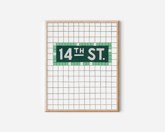 14th St Subway Sign Print