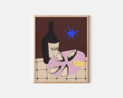 Wine and Oysters Print
