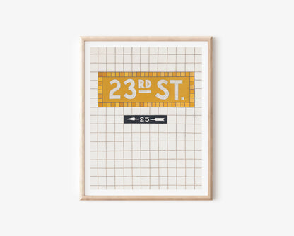 New York Subway Tile Print