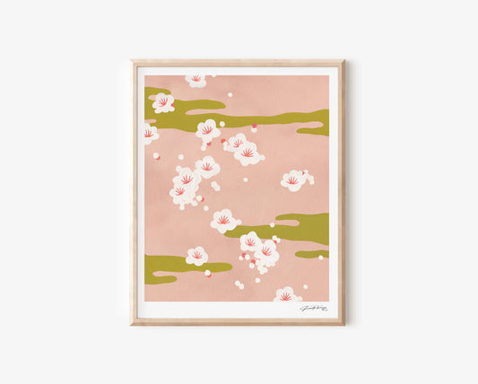 Abstract Cherry Blossoms Print