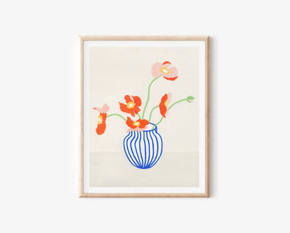 Poppies in Vase Print