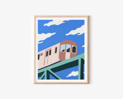 New York Subway Train Print