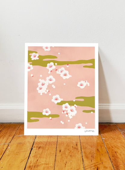 Abstract Cherry Blossoms Print