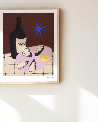 Wine and Oysters Print