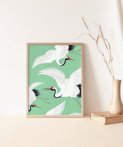 Japanese Cranes Print